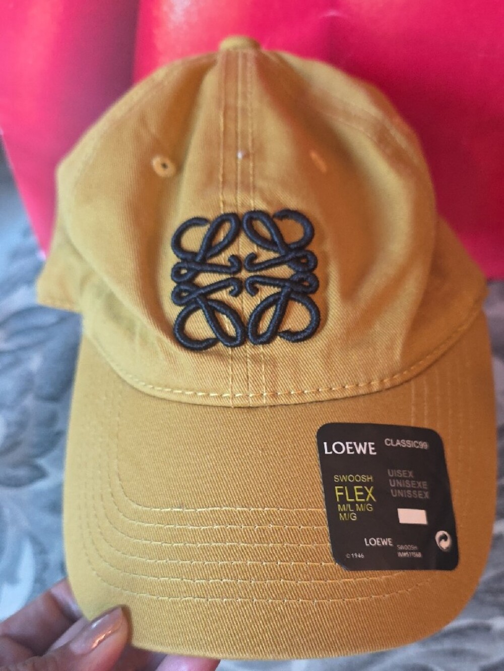 Loewe Yellow Anagram Embroidered Baseball Cap - Picture 2 of 8